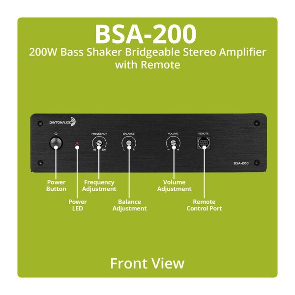 Main product image for Dayton Audio BSA-200 200W Bass Shaker Bridgeable Ste 300-785